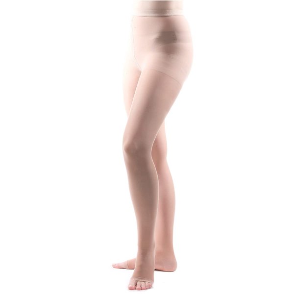 Allegro 20-30 mmHg Essential 32 Sheer Support Compression Pantyhose - Women's Compression Hose with Open Toe for Support