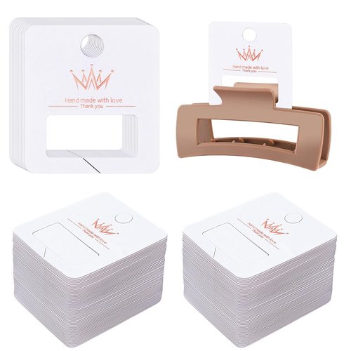 153pcs Big Hair Clip Display Cards,Strong Hold Jaw Clips Display Cards,Cards Hair Clip PVC Holder Rectangle Paper Cardboard for Selling Claw Clips Hair Barrettes Accessorie Organize Display