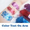 MEICOLY Navy Blue Body Glitter,Mermaid Sequins Face Glitter Gel,Chunky Glitter Face Paint,Holographic Glitter for Face/Body/Hair/Eye/Lip,Sparkly Body Glitter for Women and Kids