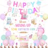 Baking Theme We Are Mixing up Some Birthday Fun Party Decoreations Happy Birthday Banner Cake Topper Baking Theme Cupcake Toppers Latex Balloons for Girls 1st 2nd 3rd Birthday Party Decor Supplies