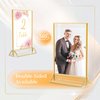 HIIMIEI Acrylic Gold Frames Sign Holders 4x6, Double Sided Table Menu Display Stand, Wedding Table Numbers Holder(6 Pack)