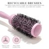 Lily England Round Hair Brush Set for Women, 4 Piece Professional Round Brushes for Styling - Attractive Blowout Round Barrel Hairbrushes for Blow Drying (Pink Edition)