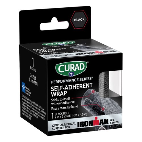 CURAD Performance Series Ironman Self-Adherent Wrap, Black, 2" x 5 yds