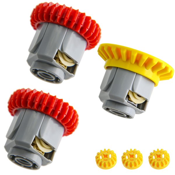 TEESE 24pcs Technic-Differential-Gear-Box-kit of 3, Compatible with Technic-Parts, for MOC Technic-Project-Track-Car-Bulk-Blocks