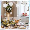 6 Pieces Winter Snowflake Painting Kits Double Sided Painting Suncatchers Wind Chimes Hanging Diamond Accessories for Kids DIY Crafts Christmas Home Windows Decoration