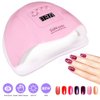 SJXING UV Gel Nail Lamp,80W Nail Dryer LED UV Light for Gel Polish-4 Timers Professional Nail Art Accessories,Curing Gel Toe Nails,Pink