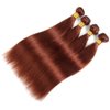 Reddish Brown Straight Bundles Human Hair Auburn Bundles Color 33 Human Hair Bundles Double Weft Remy Hair Extensions Wet and Wavy Bundles Silky and Soft for Black Women 24 26 28 Inch