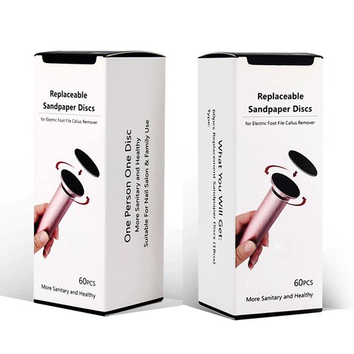 120pcs Foot File Sandpaper Discs Refill for Electric Callus Remover Dead Skin Removal (60pcs Rough 80 Grit + 60pcs Smooth 180 Grit)