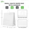 EcoQuality Medium White Kraft Paper Bags with Handles, 10x5x15 inches, 250 Count, Reusable, Durable, Ecofriendly, Multi-purpose Gift, Grocery, Party Bags