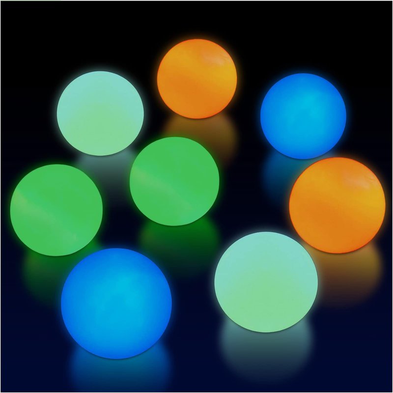 8Pcs Sticky Balls for Ceiling - Squishy Balls Sensory Balls Glow in The ...