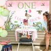 Balterever Duck Hunting First Birthday Decoration for Girls Pink One Lucky Duck Birthday Backdrop Mallard Duck 1st Birthday Party Decorations for Girls 1st Birthday Party Supplies