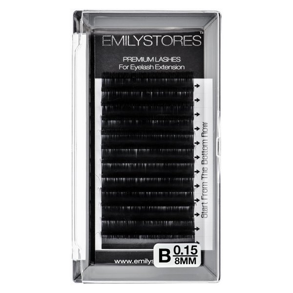 EMILYSTORES Lash Extensions 0.15mm Thickness B Curl 8mm Length Volume Individual Natural-Looking Eyelashes For Eyelash Extensions(0.15,B,8mm)
