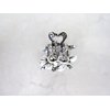 Generic Small mini silver metal gray flower butterfly crystal hair claw clip bridal clip