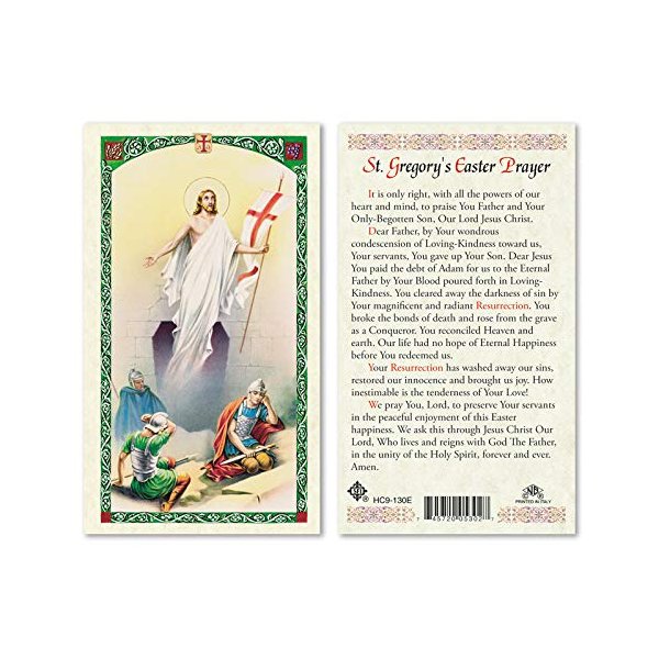 Saint Gregory Easter Prayer English HOLY Card Laminated Prayer Cards