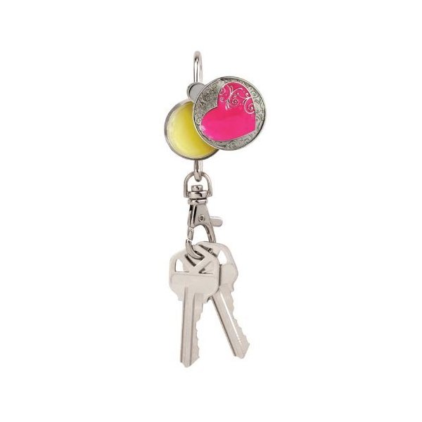 Finders Keep Hers Heart & Lace Key Finder with Lip Balm Keychain