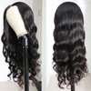 Dosacia V Part Wigs Human Hair Body Wave Brazilian Virgin Human Hair Wigs Upgrade U Part Wigs Full Head Clip In Half Wig V Shape Wigs No Leave Out Lace Front Wigs 180% Density Natural Color 8Inch