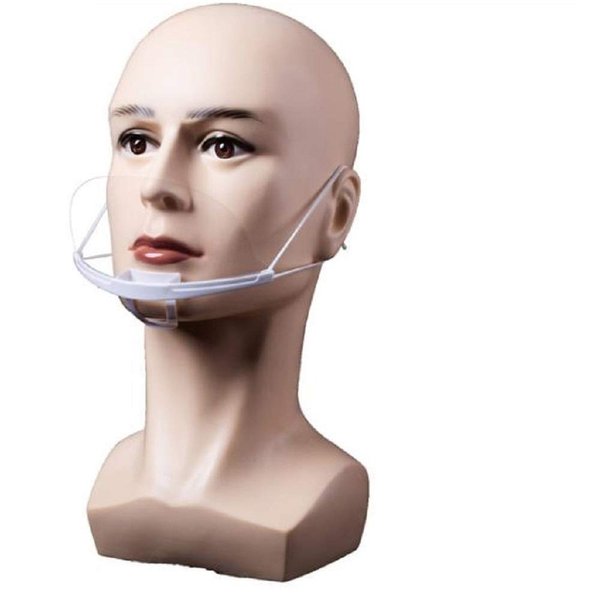 Reusable Plastic Clear Mask 10PCS Professional Transparent Sanitary Cover Anti-Fog Face Shield Nose Mouth Cover Open Face Guard for Restaurants, Food Truck, Hotels, Mall, Beauty salons, Barber Shops