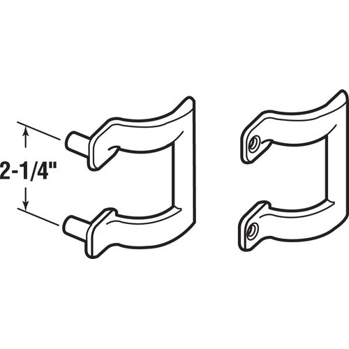 Prime-Line M 6160 Shower Door Handle Set, 2-1/4 In. Mounting Hole Centers, Diecast Construction (1 Set)