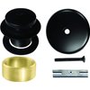 Westbrass D931K-62 1-3/8" Fine Thread Tip-Toe Bathtub Drain Plug Trim Set with One-Hole Overflow Faceplate and 1-1/2" Adapter Bushing, Matte Black