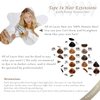 LacerHair Balayage Tape in Hair Extensions Human Hair Double Side Tape Seamless Skin Weft Ombre Light Brown Fading to Platinum Blonde B#8/60 50 Grams 20Pcs 20 Inch
