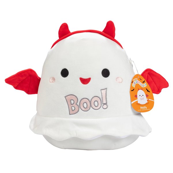 Squishmallows Original 10-Inch Melfy The Ghost Devil - Official Jazwares Halloween Plush - Collectible Soft & Squishy Ghost Stuffed Animal Toy - Add to Your Squad - Gift for Kids, Girls & Boys