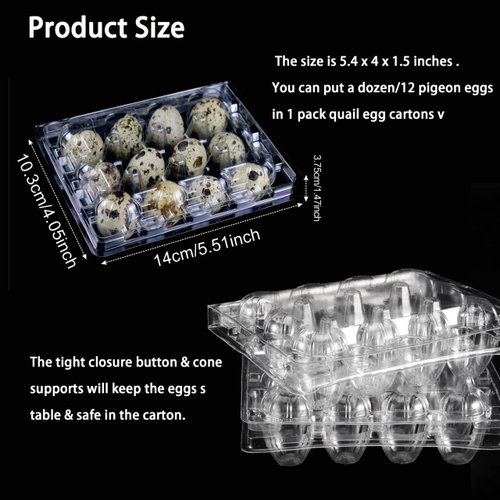 Loving Basso Quail Egg Cartons, 25 Pack, Each 12 Small Egg Trays, Reusable, Recyclable Plastic, Ideal for Refrigerator, 100% Eco-Friendly, Healthy and Pollution-Free