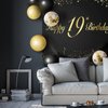 Happy 19th Birthday Balloons Black Set Decor - Cheers to 19 Years Old Party Theme Garland Banner Backdrop Decorations For Women and Men Supplies
