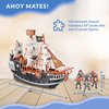 HOWBOUTDIS Pirate Playset - 10 inch Pirate Ship with 2 inch Pirate Figurines - Hours of Imaginative Play- Makes a Great Gift or a Fun Prize - Ages 3yrs+