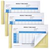 Jutom Employees Weekly Time Sheet Daily Employee Time Sheet 2 Part Carbonless Time Sheets 8.7 x 5.5'' for Employees Work Supplies, 200 Sheets Per Pad, Tear up with a Ruler (Fresh Style, 3)
