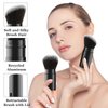 Falliny Retractable Makeup Brush, 2 Pack Travel Kabuki Face Blush Brush, Portable Powder Foundation Sunscreen Brush with Cover for Blush, Bronzer, Buffing, Flawless Powder Cosmetics
