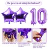 Purple 10th Birthday Decorations for Girls, Includes Happy Birthday Banner, Balloons, Silver Crown, Lavender Glitter Double Digits 10 Cake Topper and It’s my 10th Birthday Sash, 10th Birthday Gifts