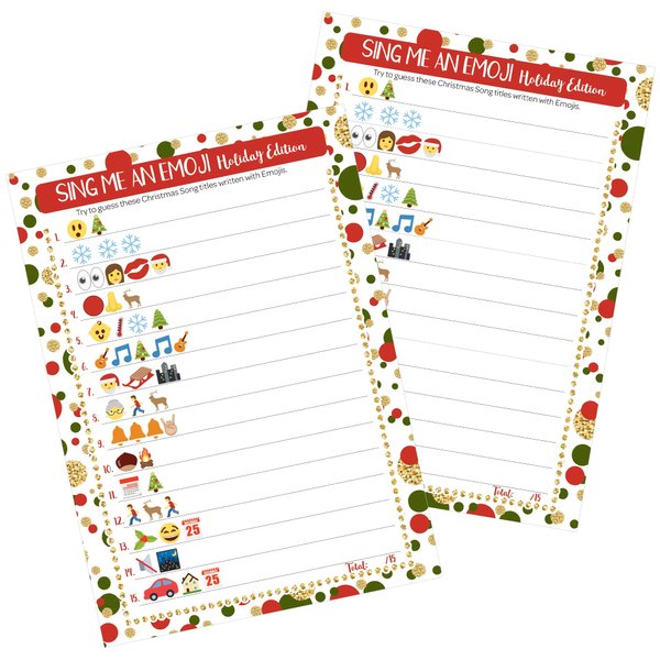 DISTINCTIVS Christmas Party Game - Sing Me an Emoji, 25 Players