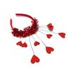 Soochat Valentine's Day Headband Heart Headband Red Sequin Love-shaped Head Boppers for Valentines Day Wedding Birthday Party Supplies