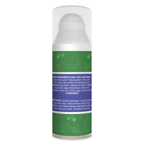 Face Moisturizer with SPF 12 Sun Protection (Cucumber Sage) | Reduces Redness and Prevents Sun Damage | 100% Natural with Organic Ingredients | Made for Sensitive and Oily Skin | 1.7 fl. oz.