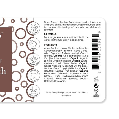 Deep Steep Bubble Bath, 10 oz (Vanilla Coconut)
