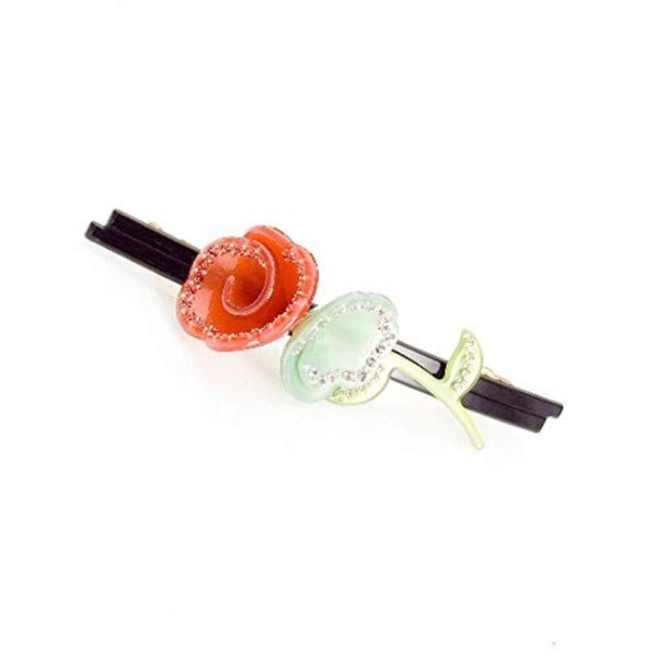 Caravan Color Roses Tight Barrette With Swarovski Stone