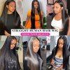 Straight Lace Front Human Hair Wigs Brazilian Natural Color T Part Wig (20inch) 13X4x1 Pre Plucked Natural Hairline Remy Hair Wig For Black Women