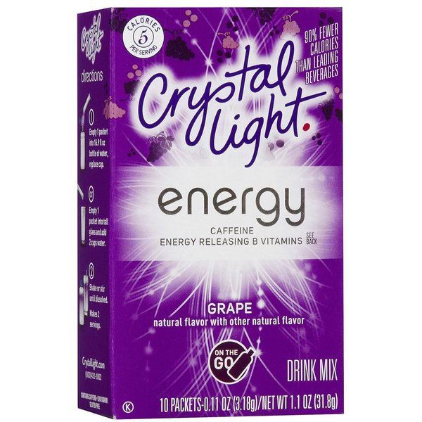 Crystal Light Energy On The Go Grape Mix-1.1 oz, 10 ct