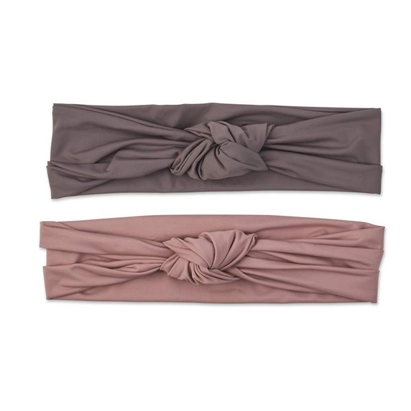 Scunci by Conair Soft Knot Headwraps in Neutral Mauve and Dark Grey, 2 Count