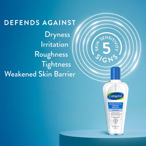 Cetaphil Gentle Waterproof Makeup Remover, Mother's Day Gifts, Oil-Free Formula Suitable for Sensitive Skin, 6.0 Fluid Ounce