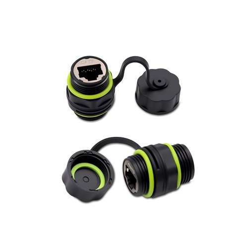 Duttek Waterproof RJ45 Coupler, IP68 Ethernet Connector for Outdoor/Industrial Use, Cat6/Cat5e Female to Female Coupler, Shielded Panel Mount Network Adapter 2 Pack