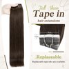 Full Shine Tape in Hair Extensions 16 Inch Tape in Real Human Hair Extensions Color 2 Dark Brown Double Sided Tape Hair 40 Pcs 100 Gram Skin Weft Tape in Extensions Seamless Tape Hair