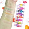 Mebtmel Cute Lip Gloss for Kids, 8PCS Glitter Girls Lip Gloss Set with Shape of Candy, Assorted Flavors Hydrating Lip Balm Party Favor Make-up for Girls and Teens Ages 8-12