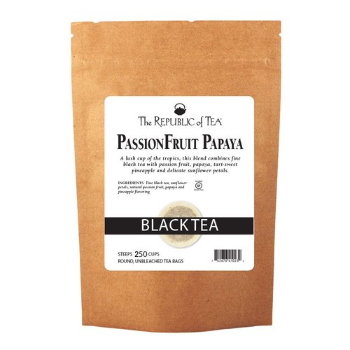 The Republic of Tea PassionFruit Papaya Black Tea, Refill Pack of 250 Tea Bags