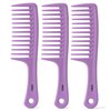 xnicx 3pcs Wide Tooth Comb Set,Detangling Hair Comb for Curly,Wet,Thick Hair,Hair Brush Shower Comb Detangler Hair Wide Comb with Care Handgrip Comb Styling Comb for Women,Men Macaron Purple