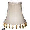Royal Designs Beaded Bell Chandelier Clip on Lamp Shade, Grey, 3" x 5" x 4"