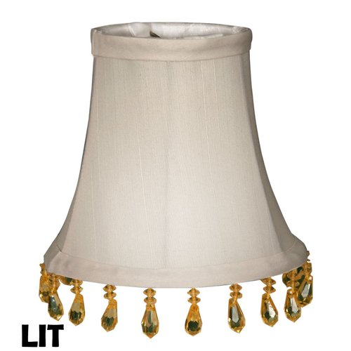 Royal Designs Beaded Bell Chandelier Clip on Lamp Shade, Grey, 3" x 5" x 4"