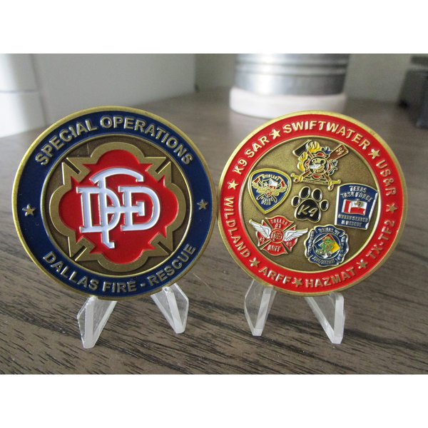 Dallas Fire Department Special Operations k9 Hazmat Swiftwater WildlandChallenge Coin
