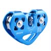 Azarxis 30 kN Zipline Pulley 6700LBS Zip Line Tandem Dual Trolley Kit for Cable & Rope Heavy Duty for Rescue Climbing Hauling Backyard Zipline Mountaineering Rigging (Blue)