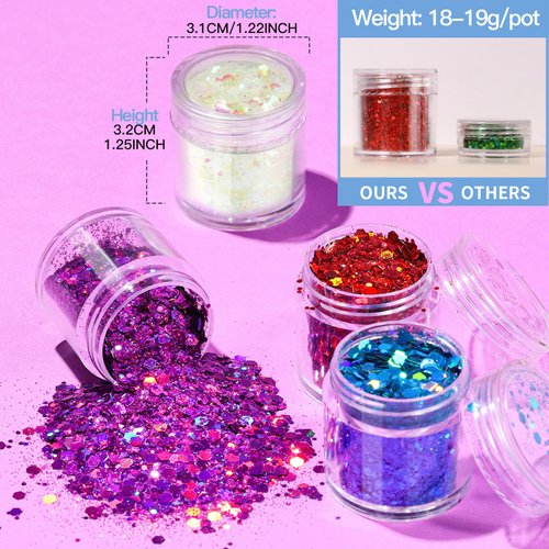 Teenitor Face Glitter with Face Gems Face Glue for Women, Face Pearls & Body Glitter Set for Makeup, Hair Glitter Face Jewels for Kids with Wax Pencil, Red Glitter Sparkles Rhinestones for Face